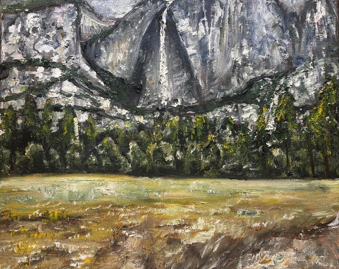Yosemite Landscape Original Oil Painting Wall Art 11" x 14"