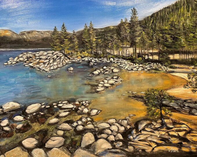 Lake Tahoe Wall Art Original Oil Painting 18 X 24 in