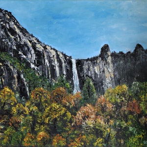 Yosemite National Park California Landscape Wall Art Wall Décor Impasto Original Oil Painting 16x20 in