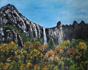 Yosemite National Park California Landscape Wall Art Wall Décor Impasto Original Oil Painting 16x20 in