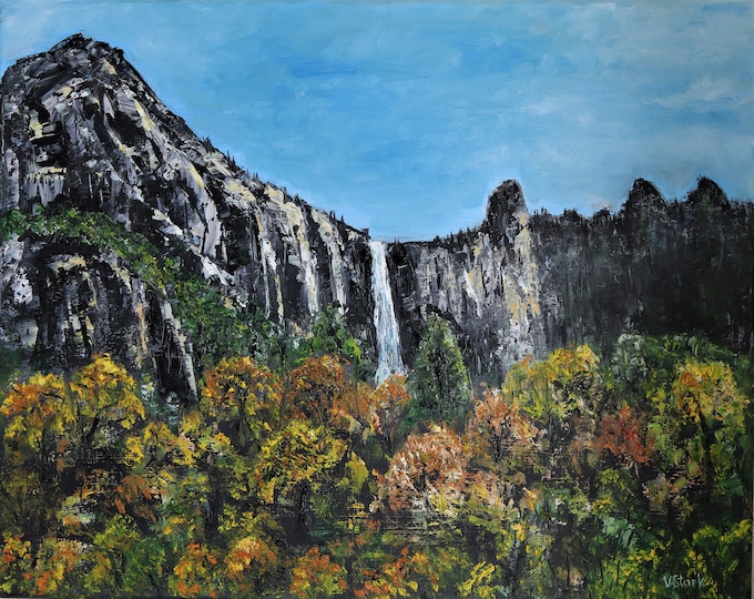 Yosemite National Park California Landscape Wall Art Wall Décor Impasto Original Oil Painting 16x20 in