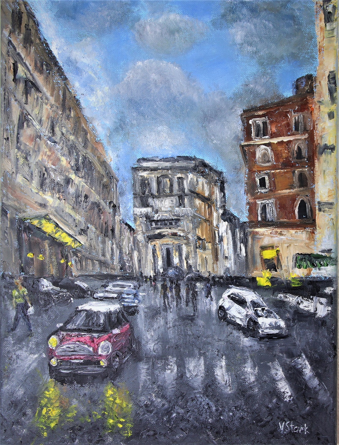 Italy Rome Street View Wall Art Abstract Original Oil Painting 12x16 In ...