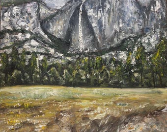 Yosemite Landscape Original Oil Painting Wall Art 11" x 14"