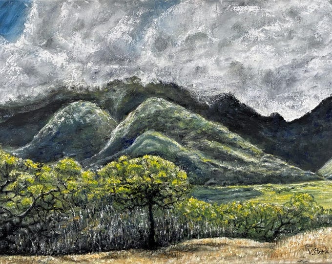 Maui Hawaii Landscape - Tropical Mountain Painting Printable Wall Art Digital Download