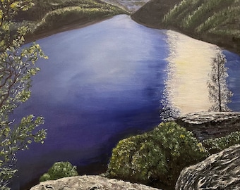 Hetch Hetchy Yosemite Valley Wall Art Landscape Seascape Original Oil Painting 24"x 36"