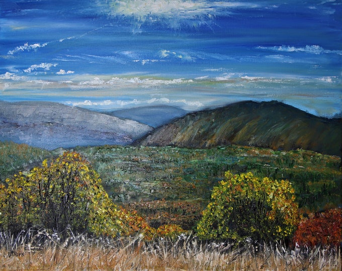 Autumn in Yosemite Valley Landscape Wall Art Wall Décor Impasto Original Oil Painting 16x20 in