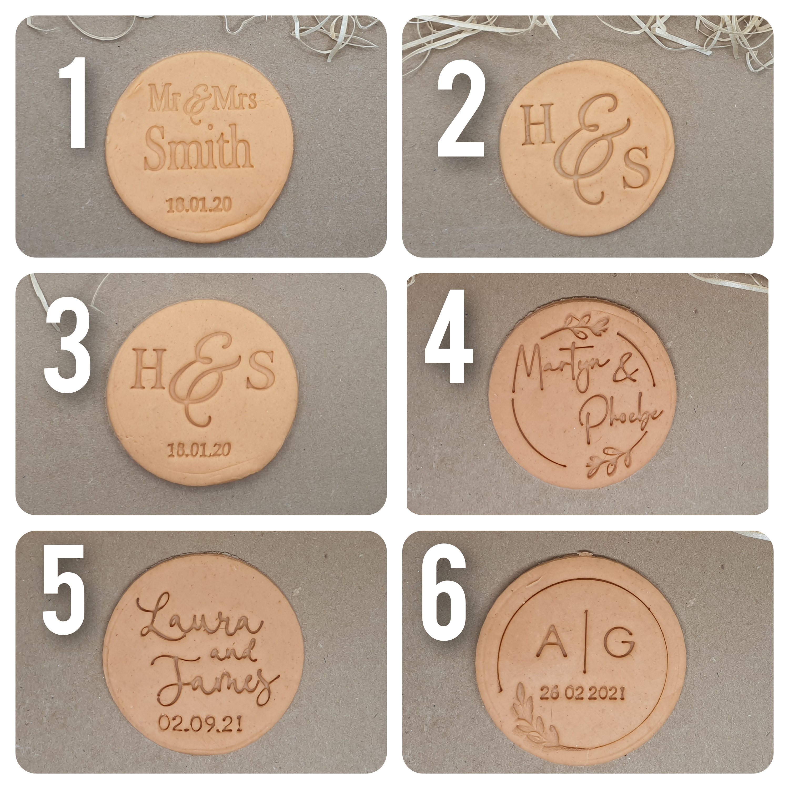 Wedding Personalised Embossing Stamp Multiple Designs Etsy