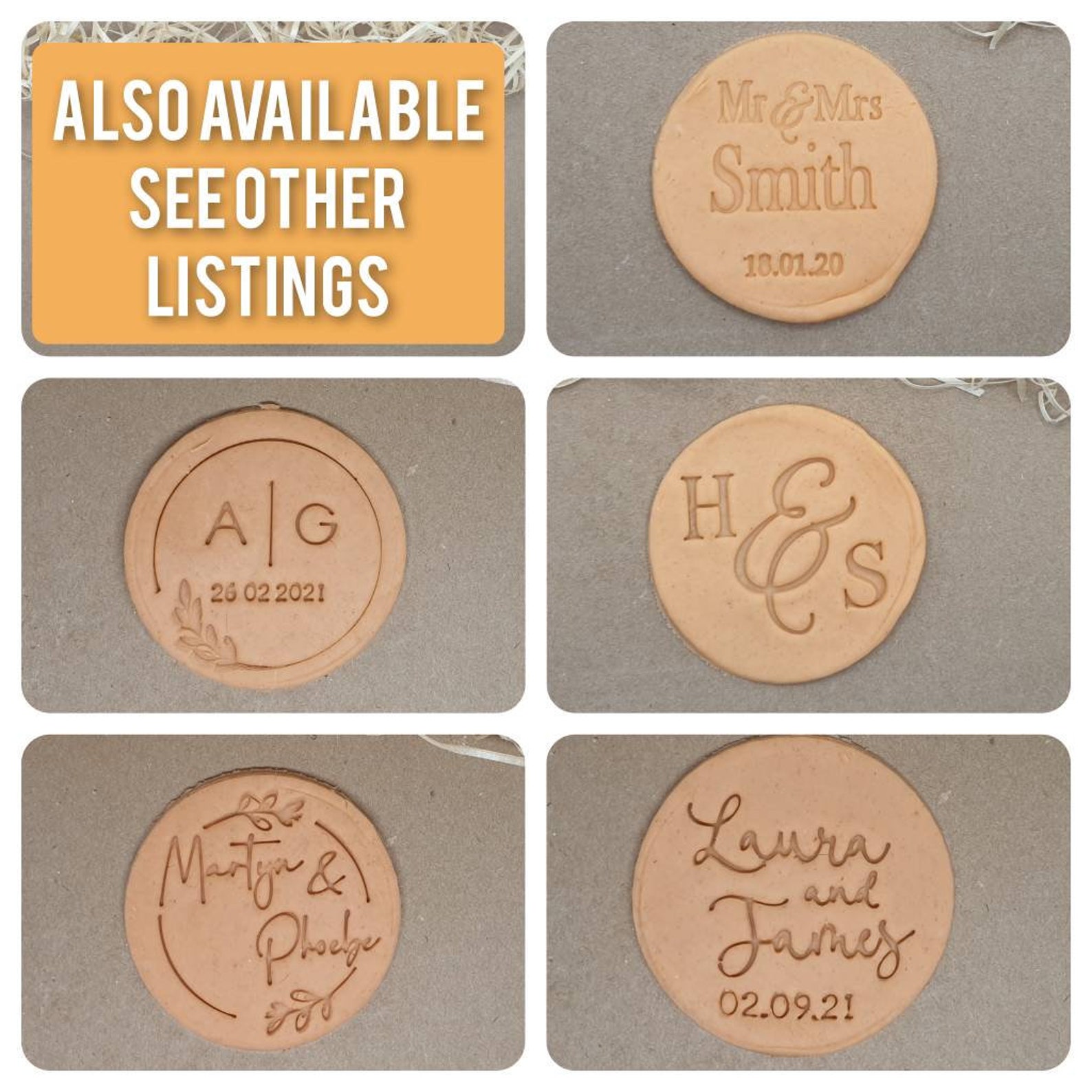 Personalised Wedding Initial Embossing Stamp Etsy