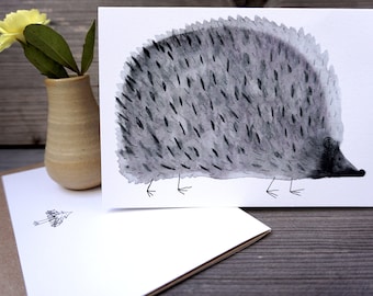 Aquarell Grußkarte - Igel