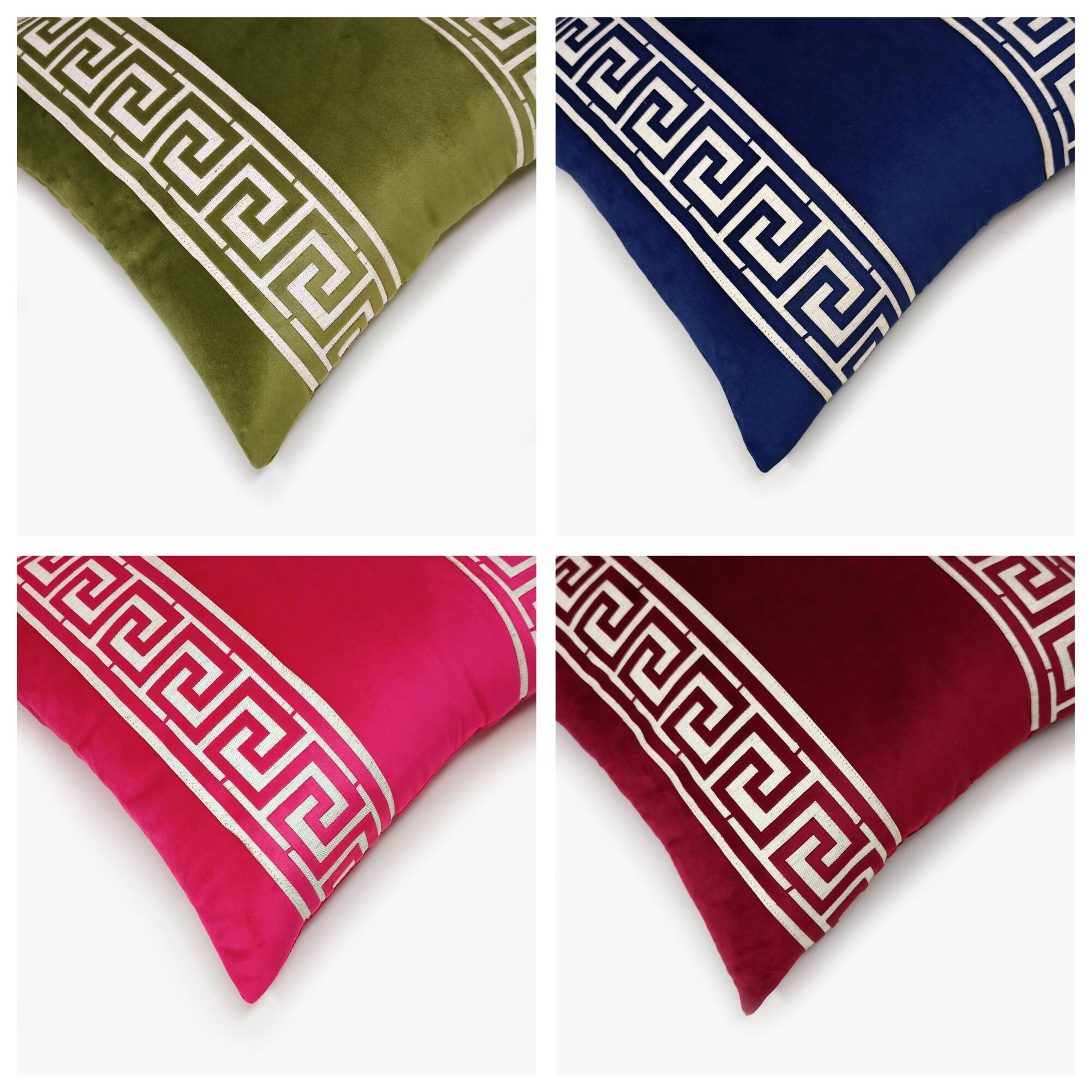 Greek key border Trim Cushion Cover for Living Room sofa Soft Etsy