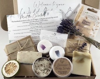 Handmade Vegan Shower Set. Luxury lavender gift hamper. Friend gift. Vegan birthday present. Spa treat for Mum. Thank You. Get well Soon.