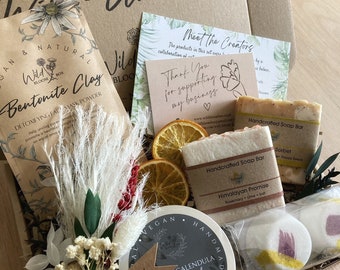 Luxury Vegan Skincare Set. Handmade Spa Hamper. Shower, Face & Body. Birthday Gift For Her. Anniversary, Get Well Soon. New Mum Care Box. - UK