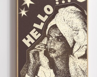 Hello Girl Digital Print | Trendy Aesthetic Wall Art (JPG, PNG)