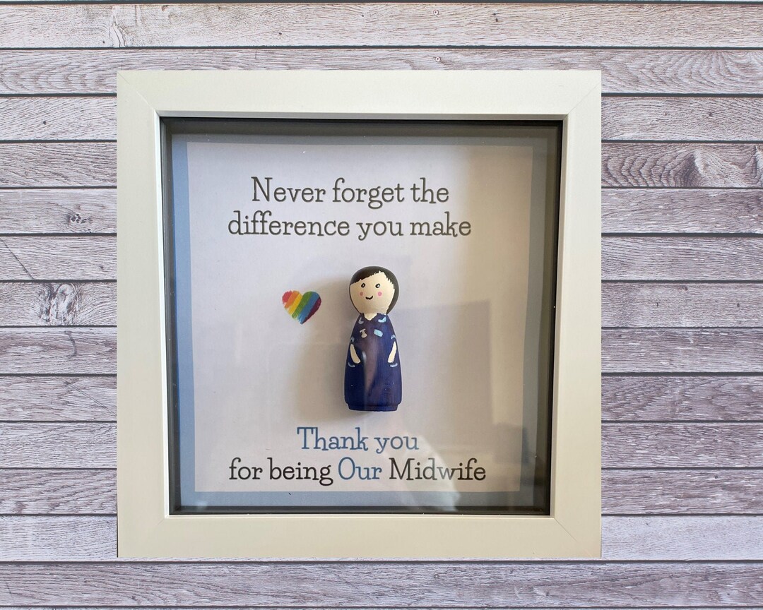Thank You Midwife, Personalised Handmade Gift for a Special Midwife