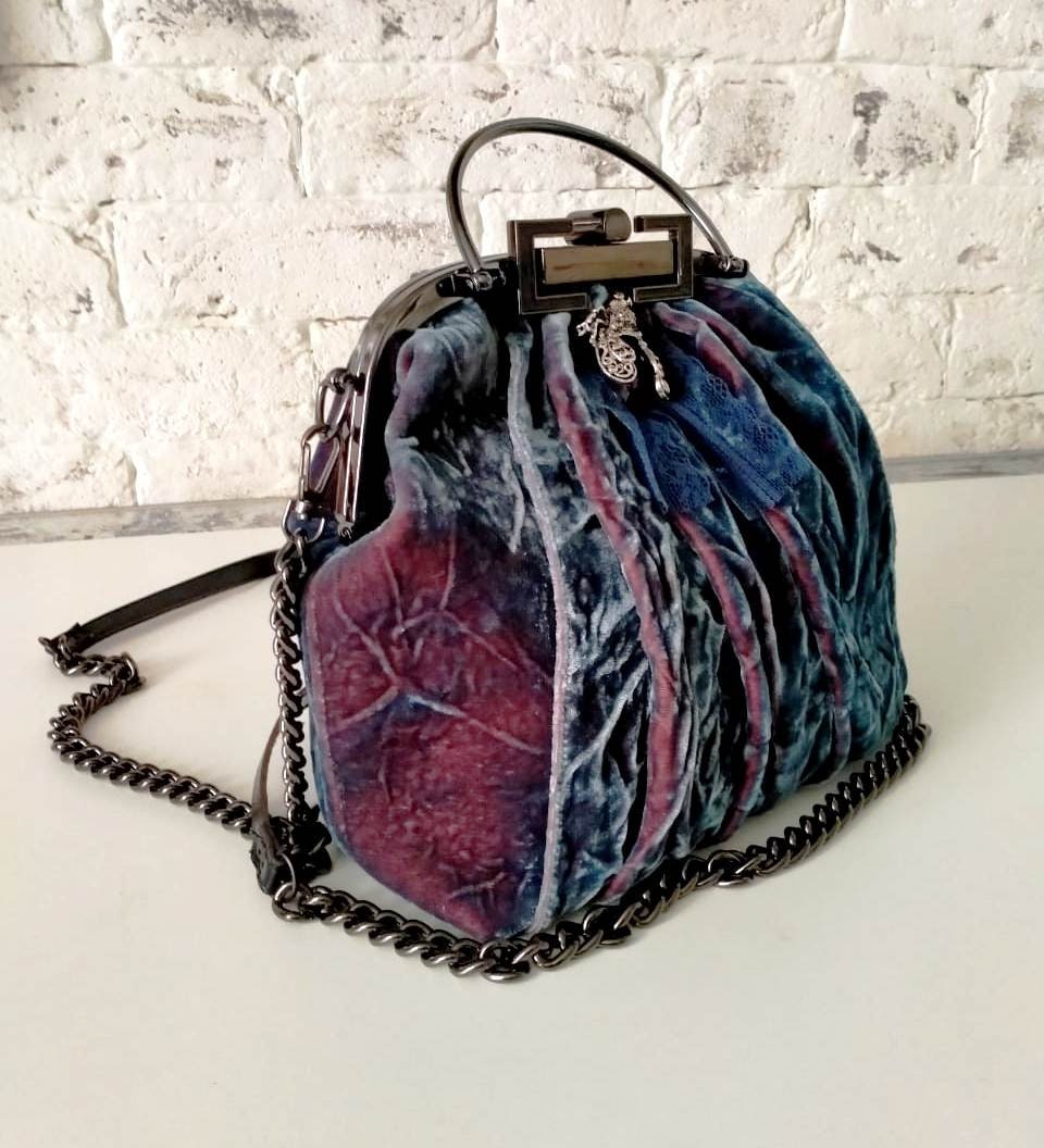 Women's Handmade Bag Velvet Purse for Celebration Sewn Etsy