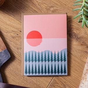 Zomer - Lege Wenskaart 7x5" | Geometrische print | Kleurrijke moderne wenskaart
