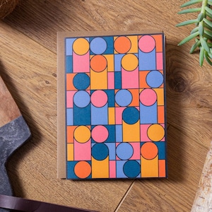 Struttura - Biglietto di auguri vuoto 7x5" / Stampa geometrica / Biglietto di auguri moderno colorato