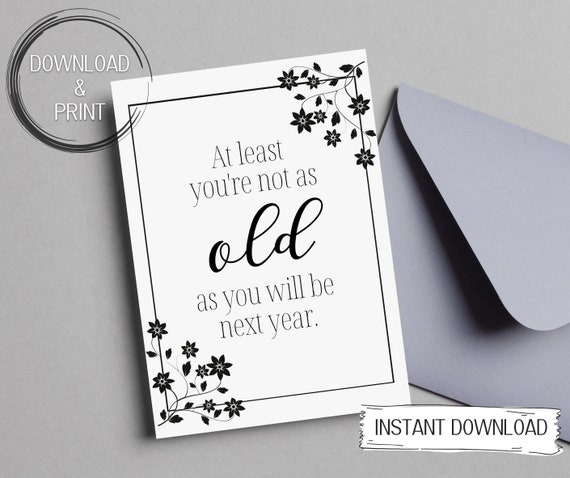 Printable Birthday Card Funny Birthday Card Instant Download - Etsy