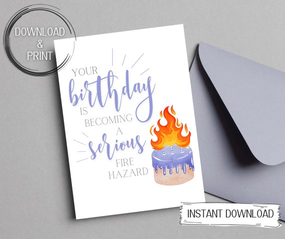 Printable Birthday Card Funny Birthday Card Instant Download - Etsy