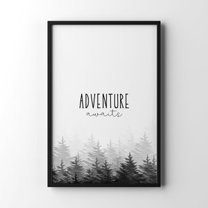 Adventure Awaits Printable Wall Quote, Digital Print