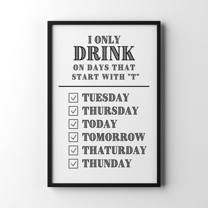 Funny Drinking Printable Sign - Bar Decor - Wall Quotes - Instant Download - Kitchen Decor - Funny Home Decor - Drinking Sign - Adult Humor