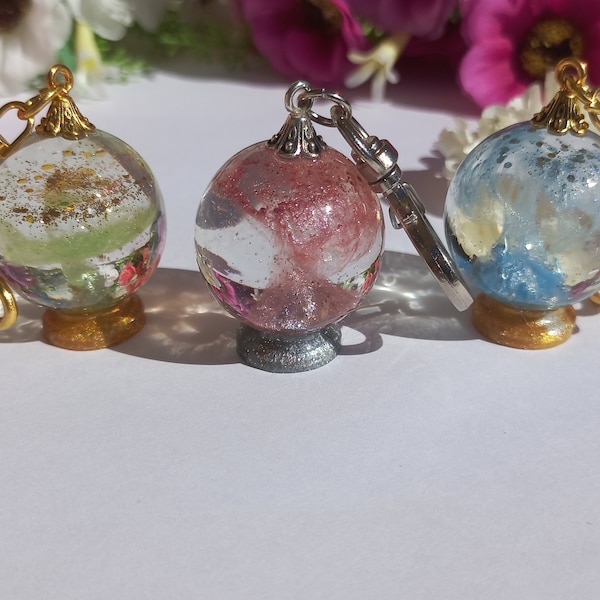 Bijoux de sac Boule de cristal (vert, rose ou beu)