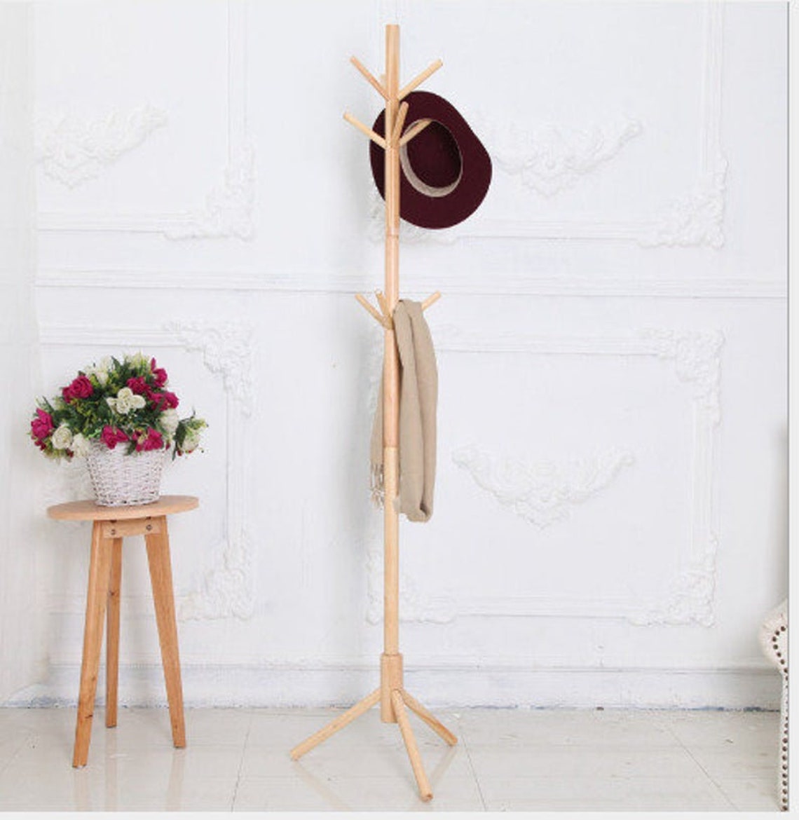 8 Hooks Coat Stand Rack Hat Jacket Bag Clothes Storage Hanger Etsy UK