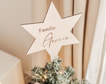 Personalisierte Weihnachtsbaumspitze | Christbaumschmuck |  Weihnachtsbaum | Stern|