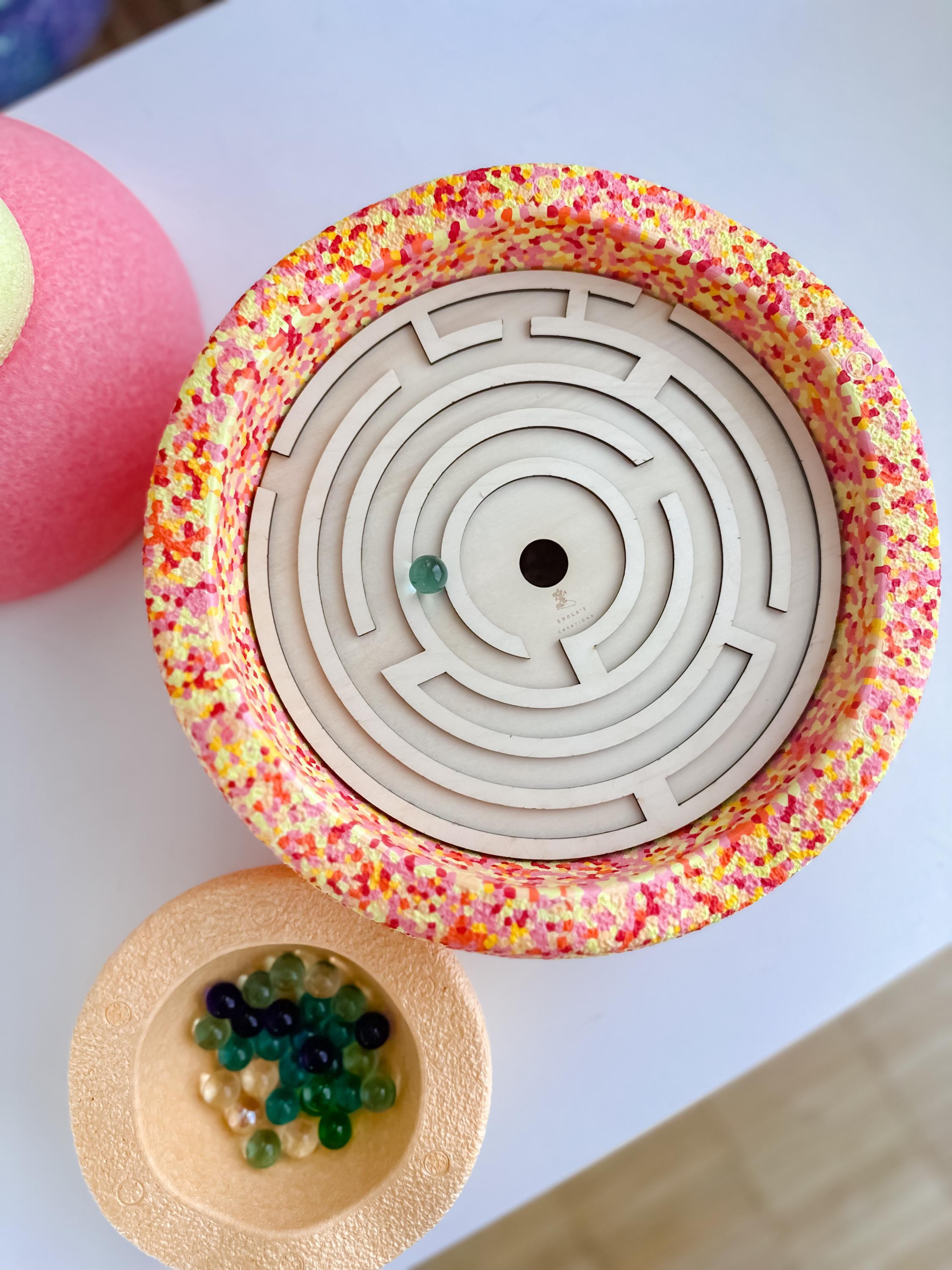 Montessori Activity Board Labyrinth | Fine Motor Skills Wooden Game | Compatible Stapelstein Trofast | Educational Toy for Children Gift