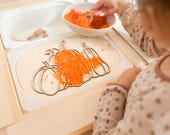 Montessori | Aktivitätenplatte | Deckel für Trofast | Flisat Einsatz | Trofast Einsatz | Feinmotorik | Sensorik | Ikea | Kürbisplatte |