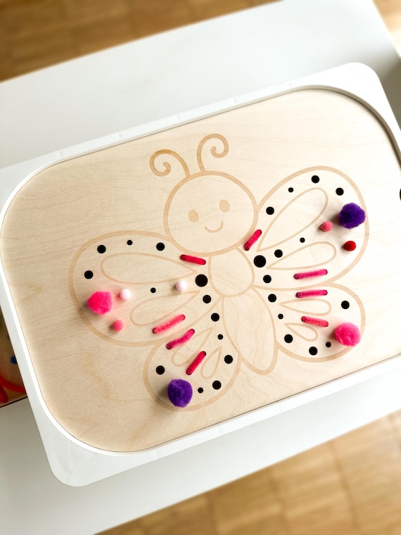 Montessori | Aktivitätenplatte | Deckel für Trofast | Flisat Einsatz | Trofast Einsatz | Feinmotorik | Sensorik | Ikea | Alpaka |