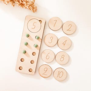 Zahlen | Montessori Spiel | Zahlen lernen | Zahlen Tafel | Kinderspiel | Holzspielzeug |