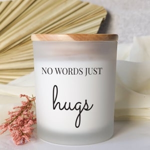 No words just hugs candle Thinking of you gifts Sending you hugs in candle Gift for friend Get Well Soon Sympathy Gift Box for Her Him