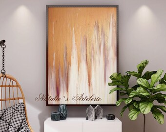 Copper Canvas Art, Large Industrial Painting, Abstract Copper Wall Art, Large Acrylic Wall Art, Original Copper Painting