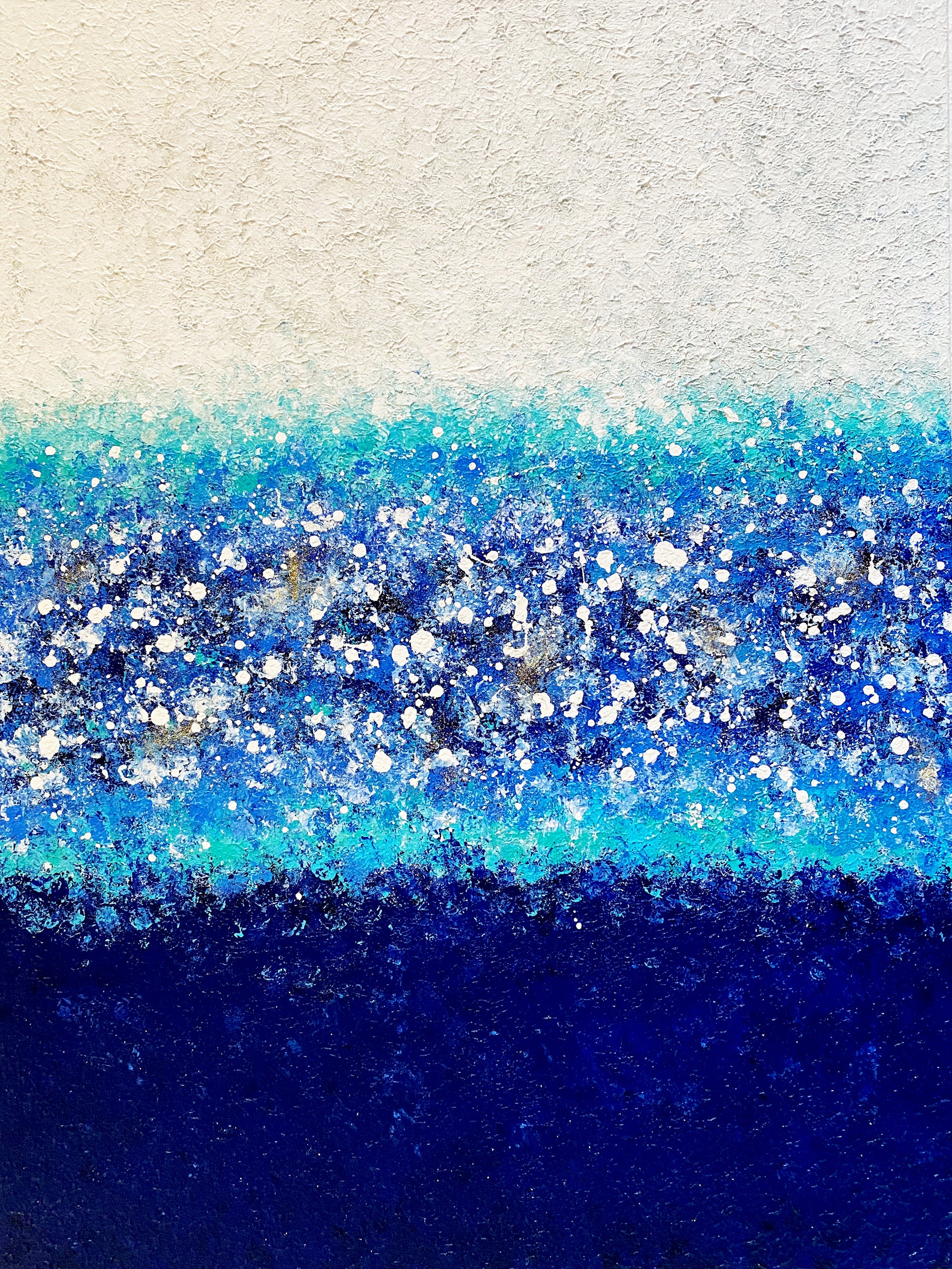 Blue and White Wall Painting Marine Wall Art Contemporary Etsy