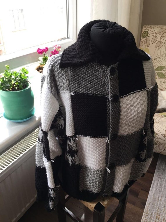 Gray and white cardigan shop