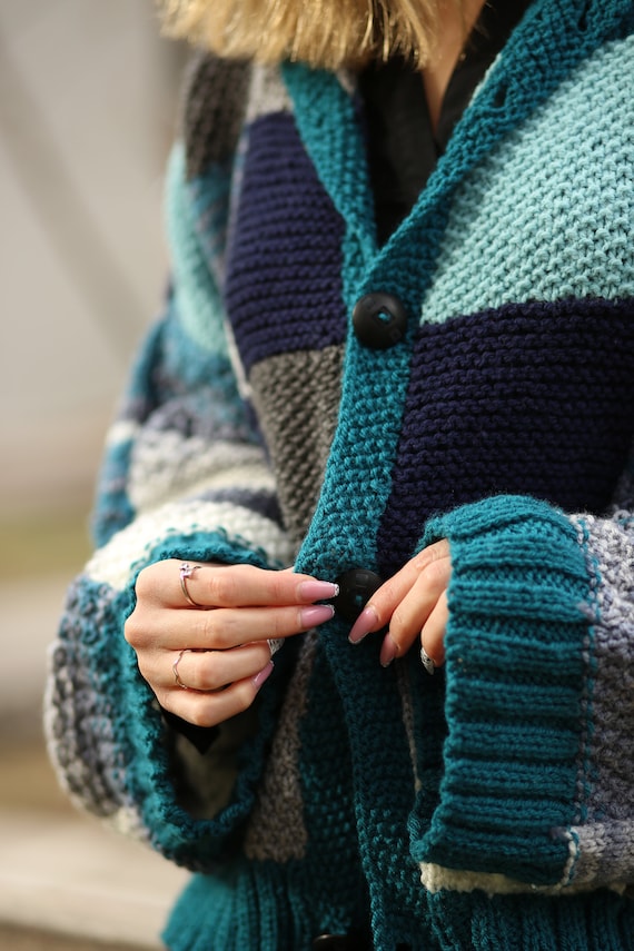 トップス Porter Classic HandMade Artist Cardigan Shawl Collar Intarsia Cardigan Style: 30-827014US - LINDBERGH