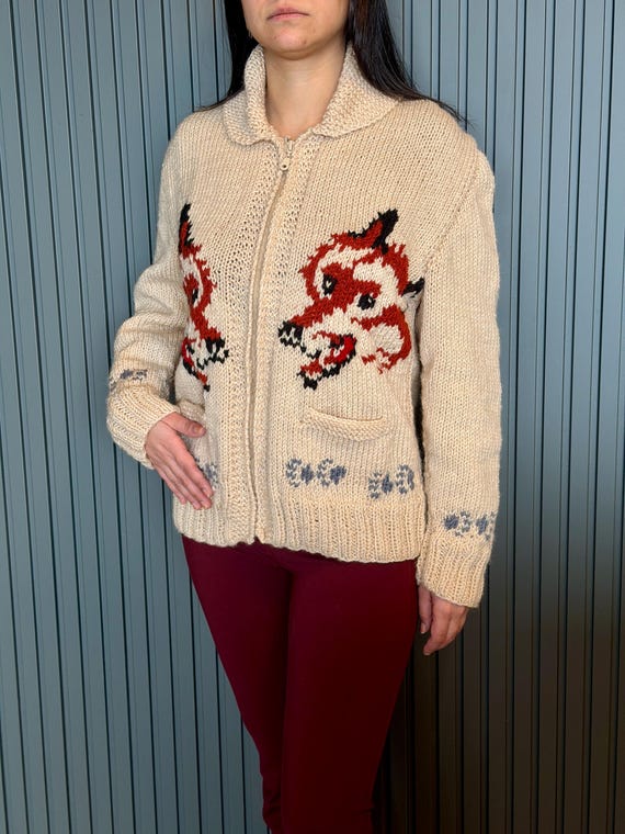 Fox Cardigan – Hand Knit Wool Sweater Inspired by Hail Mary Wolf Style Cardigan