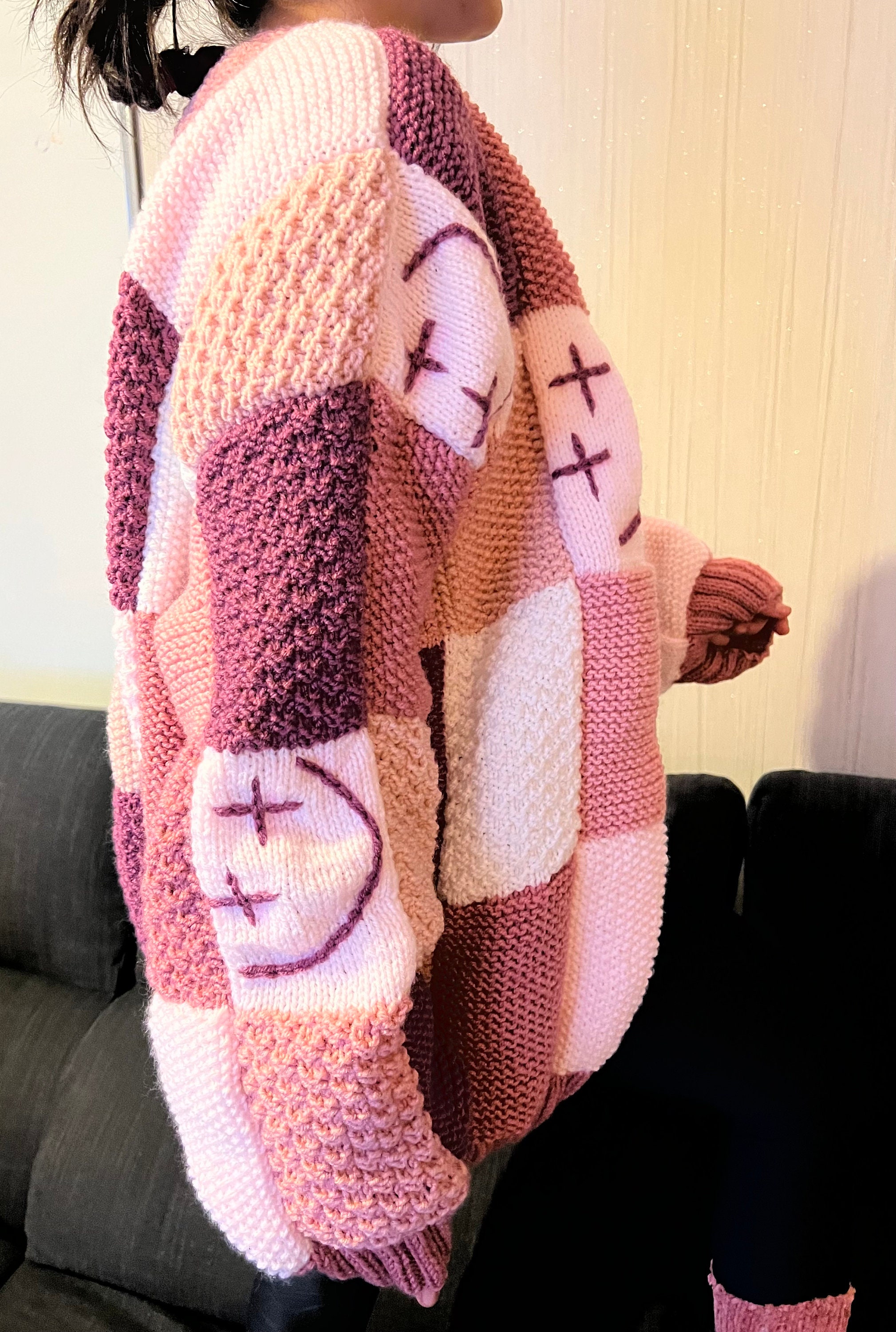 Cardigan Sweater Patchwork Hand Knitted Sweater Christmas Cardigan Sweater Patchwork Hand Knitted Sweater Christmas