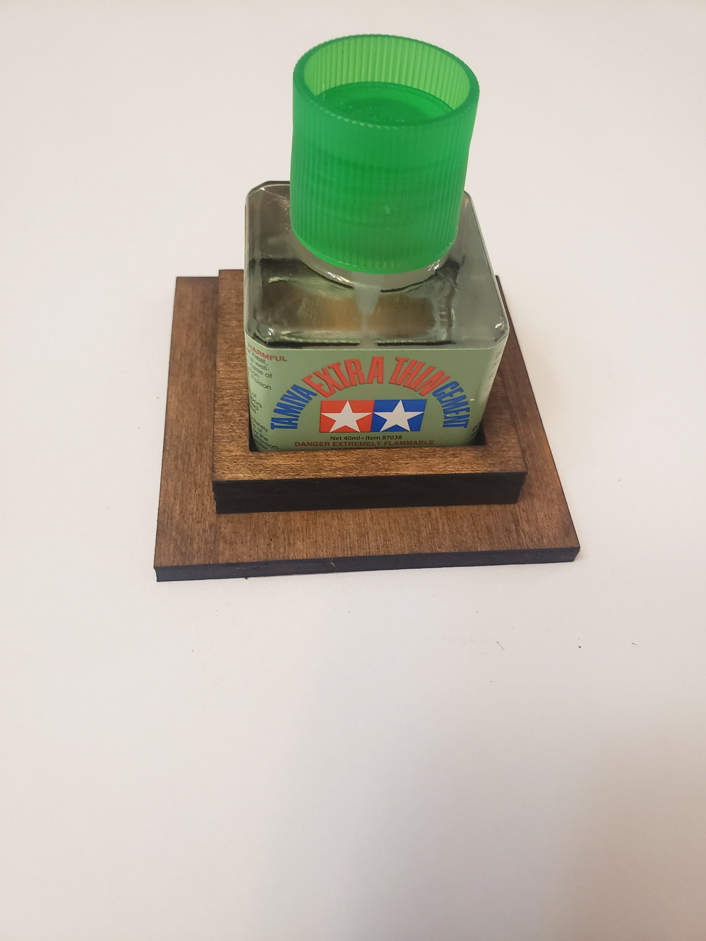 Anti-tip 3D Printed Double Tamiya Glue Square Bottle Holder With