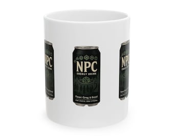 NPC Energy Drink Ceramic Mug - Perfect for Gamers, Coffee Lovers, Gift for Birthdays and Holidays, 11oz & 15oz Sizes, Fun Home Decor