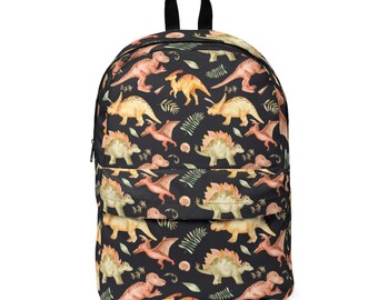 Dinosaur Kids Backpack | Waterproof Nylon School Bag | Cute Diaper Bag for Boys Girls | Durable Travel Rucksack