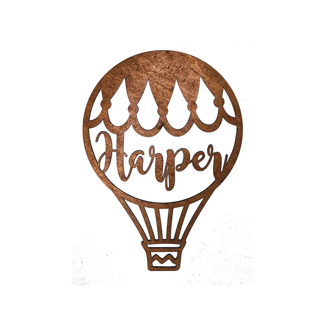 Wooden Hot Air Balloon Name Sign Nursery Kid's Room Etsy