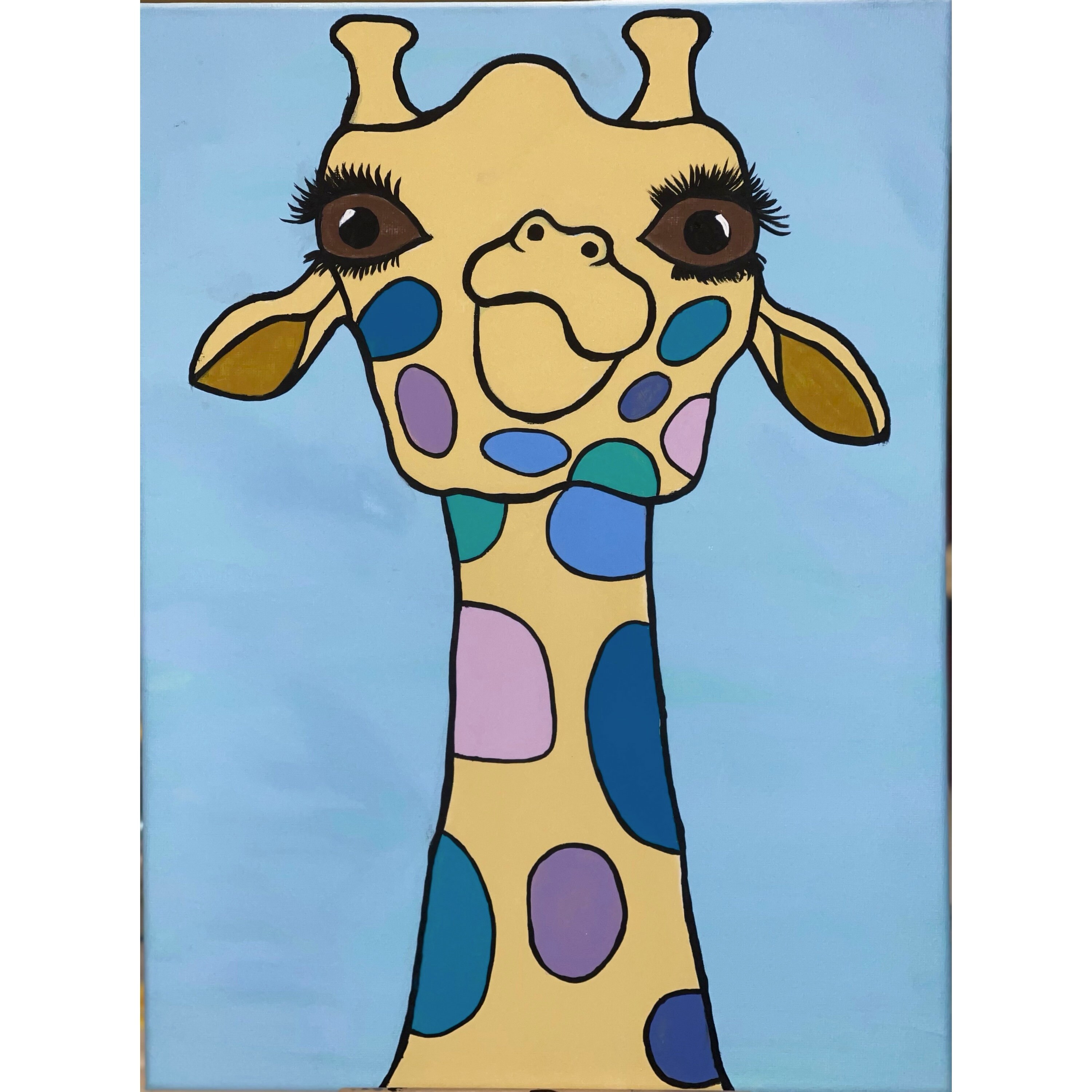 Geraldine the Giraffe acrylic painting Etsy