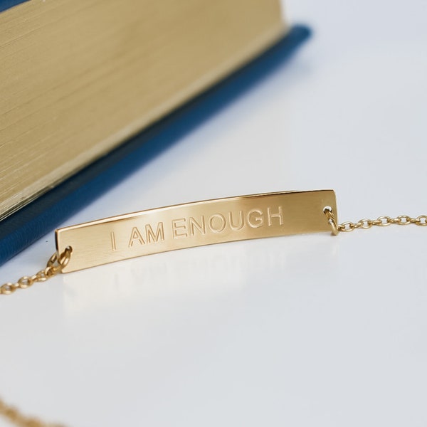 I Am Enough... Bracelet | Meaningful Jewellery | Inspirational Gift | Engraved Bracelet | Friendship | Affirmation