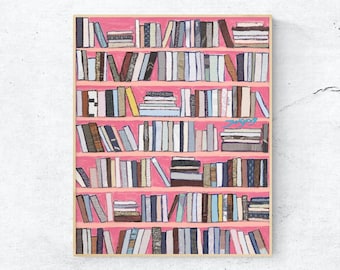 Pink My Book Cafe | Office Wall Art Decor | Bookshelf Poster | Library Wall Decor | Reading Art Print | Colorful Poster | Printable Wall Art