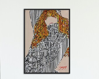 The Woman | Vintage Woman Figure Wall Art | Abstact Female Art | Boho Printable Wall Art | Digital Print