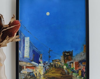 Moonlight Sonata | Digital Print of Original Artwork | Landscape Painting | Abstract Wall Art | Contemporary Art | Printable Wall Art