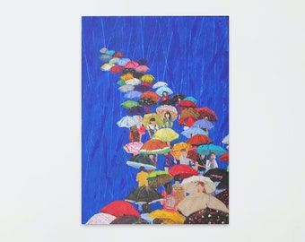 Rainy Day | Rainy Wall Art | Umbrella Poster| Digital Print | Printable Wall Art | Exotic Wall Decor | Contemporary Art