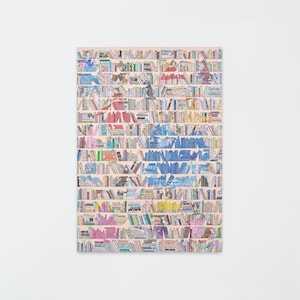 Happy Day 3 | My  book cafe |The appearance of a bookshelf full of books | Colorful bookshelf | Modern art | Home decor | Wall Decor